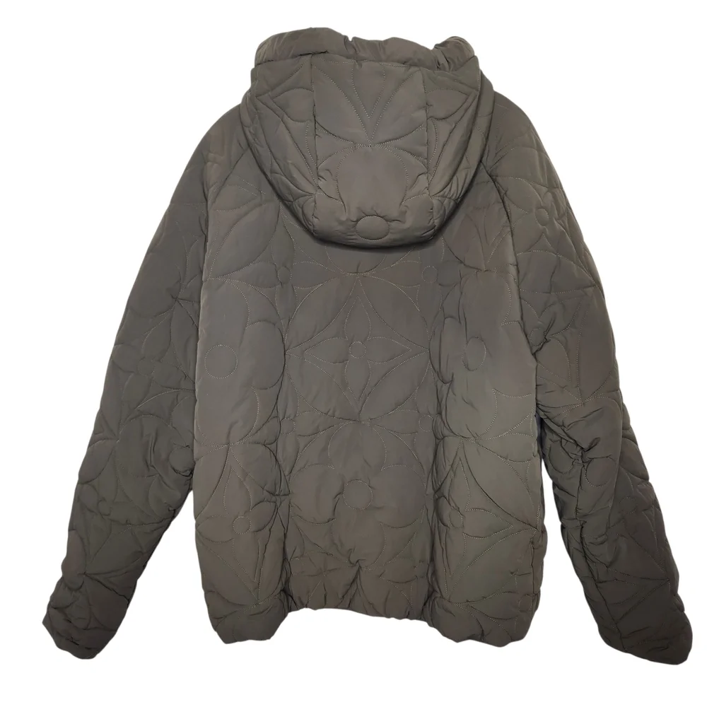Louis Vuitton Authentic  LVSE Flower Quilted Jacket 46 kaki foncé